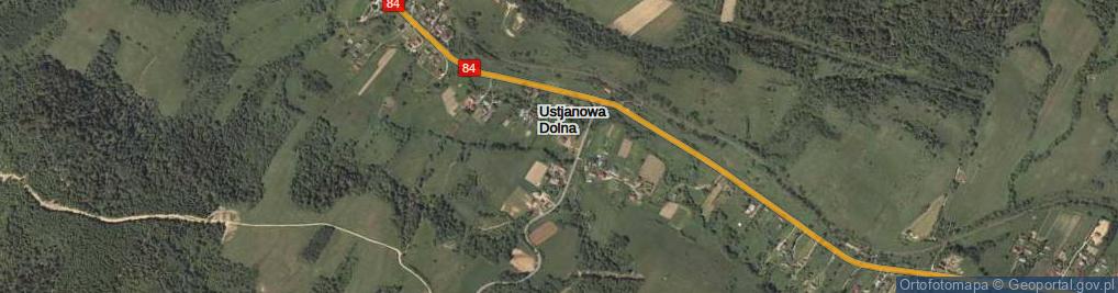 Zdjęcie satelitarne Ustjanowa Dolna ul.